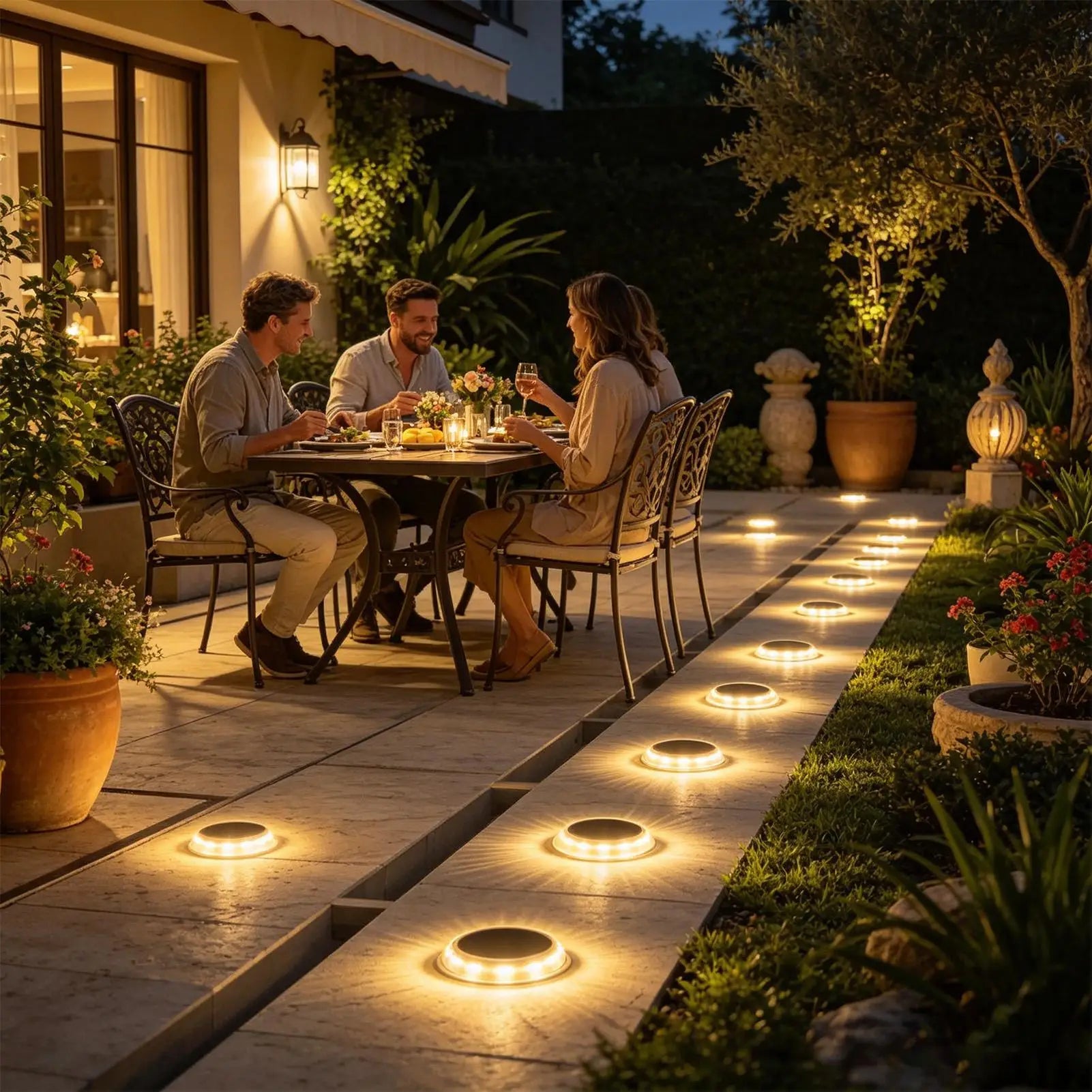 Solar Ground Lights Outdoor Waterproof Fully Transparent Lamp Pathway