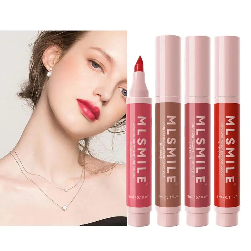 Lip Stain Pen Set 4pcs – Waterproof Long-Lasting Lip Liner Lip Liner Set Zpaxo