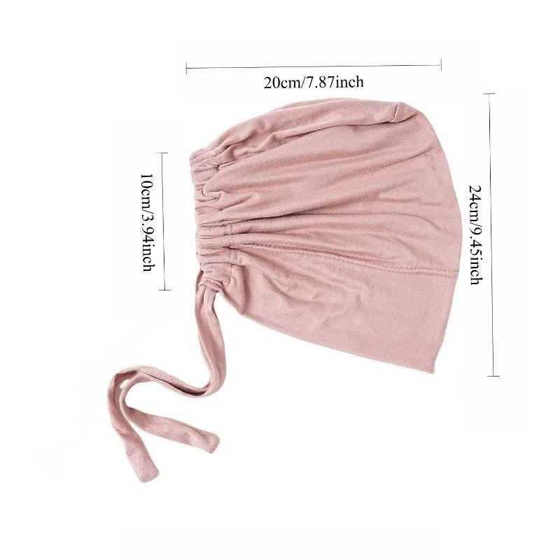 Eid Ul-fitr Ultra-soft Stretch Hijab Cap Ethnic Ribbon Base Head Wrap