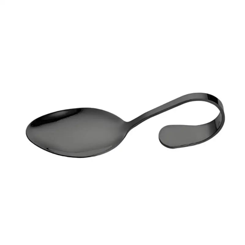 Stainless Steel Service Tableware Curved Handle Spoon Hotel Golden Zpaxo A5