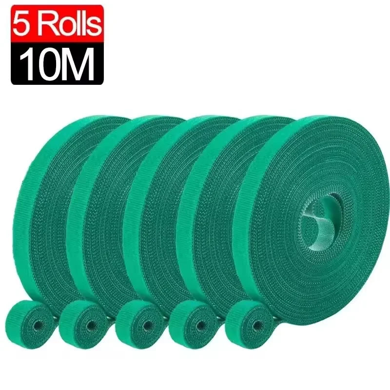 Self-adhesive Plant Hoop Tomato Tied Gardening Tools and Planting Supplies Green Flexible Bendy Garden Support Wire Cable Tie Zpaxo 5Roll(10M)