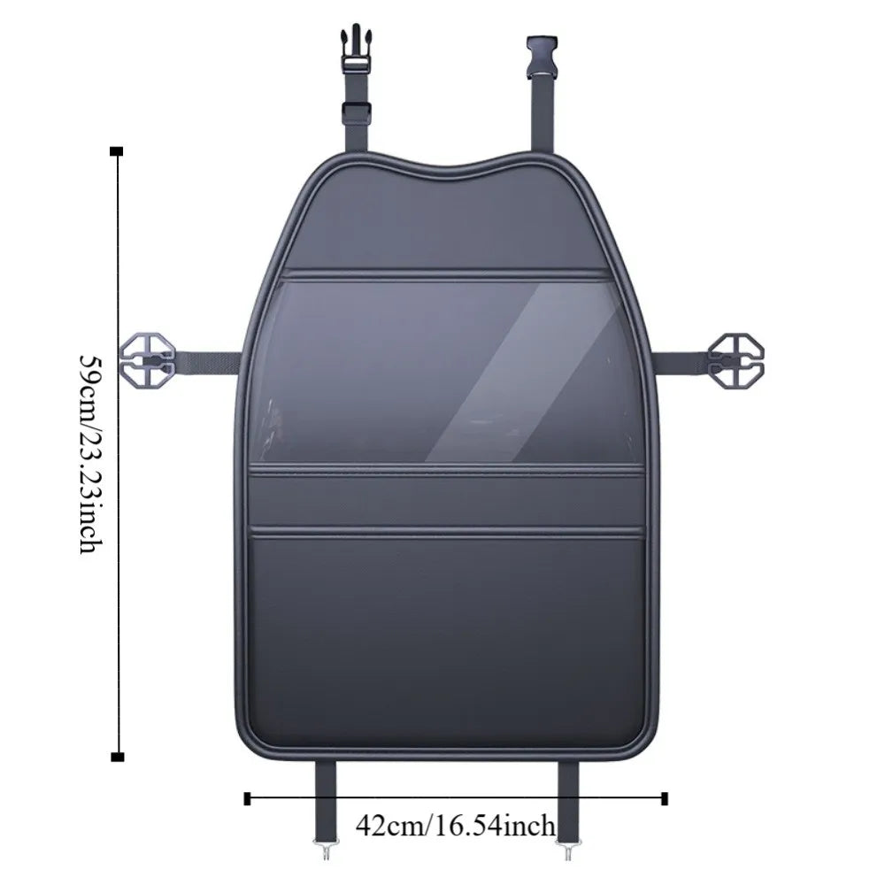 PU Car Seat Protection Cover Tablet Holder Pockets Kick Proof Pad Zpaxo