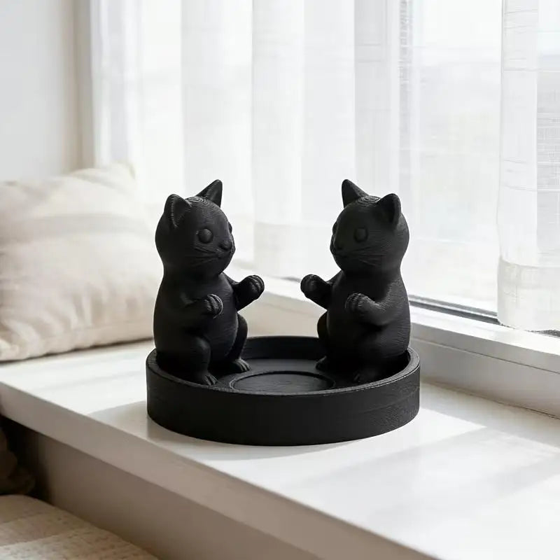 1pcs Cat-Shaped Candlestick – Cozy Desktop & Home Decor for Living Room, Bedroom, Study, Meow Theme Zpaxo
