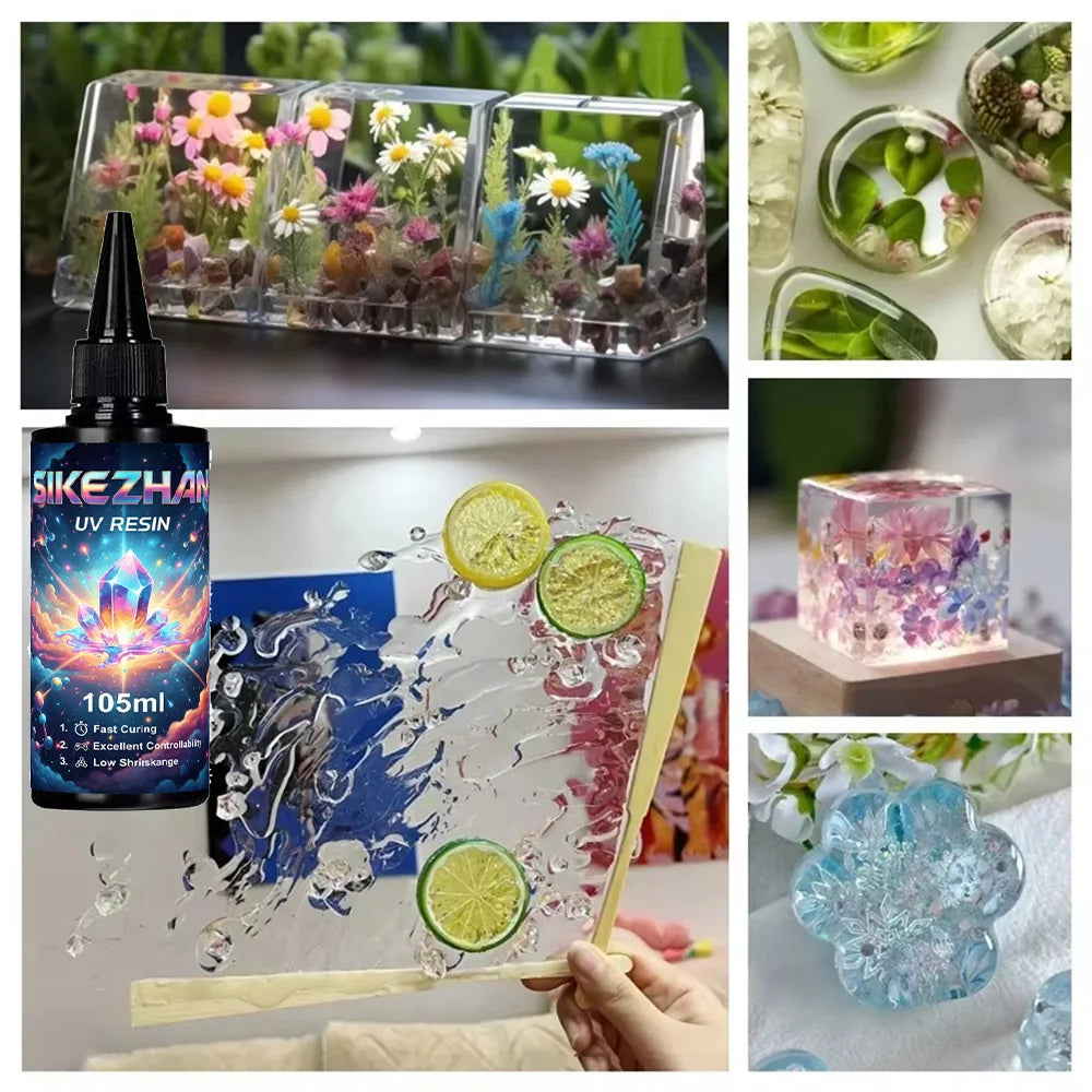 105g UV Resin Hard Type - Crystal Clear, Fast Curing UV Glue for DIY Jewelry Making, Craft Decoration, Casting & Molds. Zpaxo