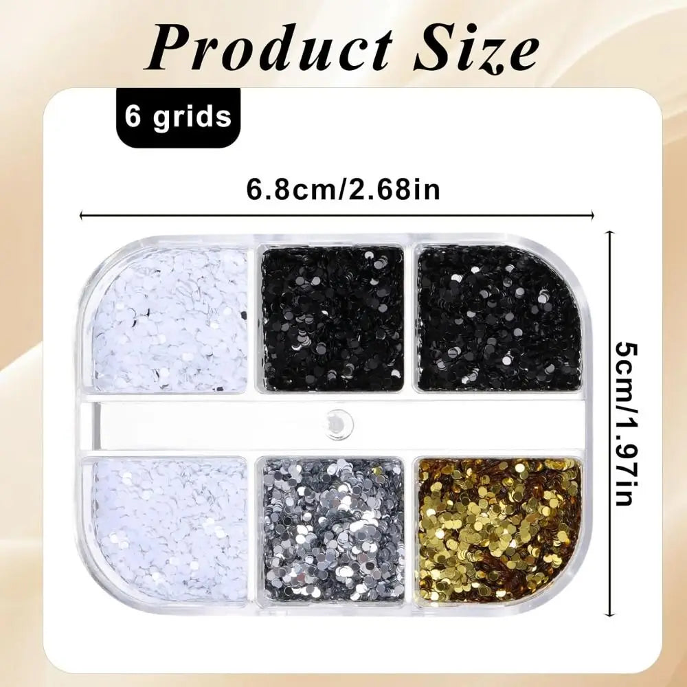 3D Laser Nail Art Sequins Mini Polka Dot Tiny Disco Sequin Retro Zpaxo