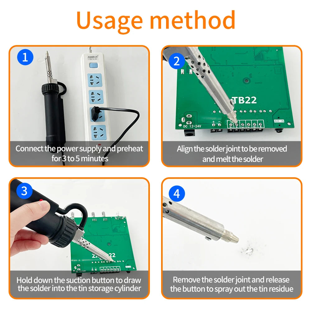 BBT-680 Electric Vacuum Suction Tin Gun Powerful Desoldering Pump 30W Hand Welding Tools Removal Soldering Sucker Pen Desolder Zpaxo