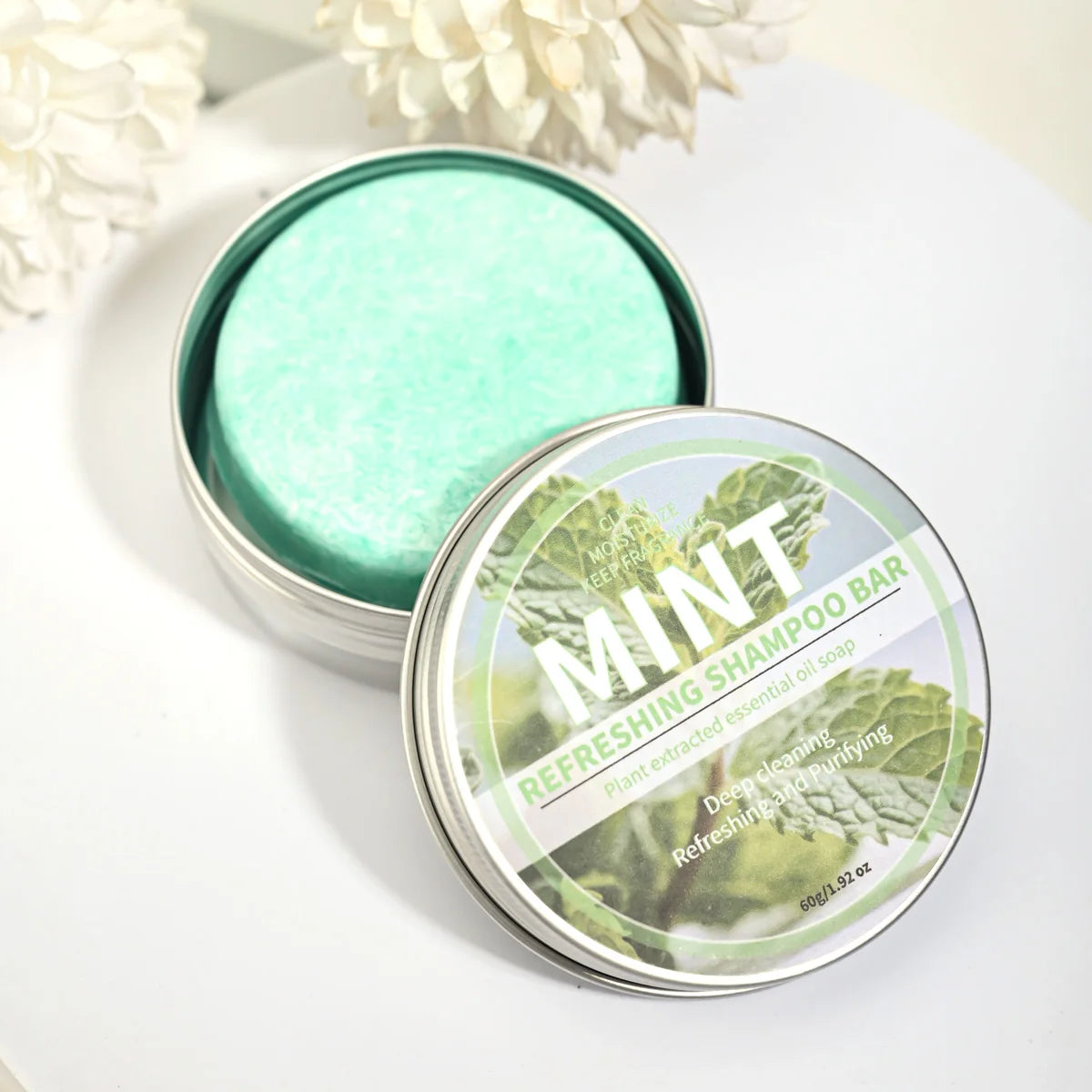 Mint Shampoo Soap Bar – Natural Plant Oil Deep Cleansing Hair Bar Solid Shampoo Bar Zpaxo