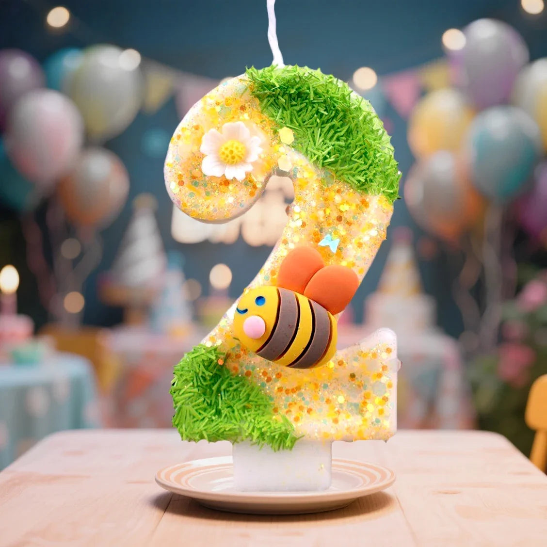Bee Digital Birthday Cake Candles 0-9 Festive Children's Decorations Zpaxo number 2 B13778C