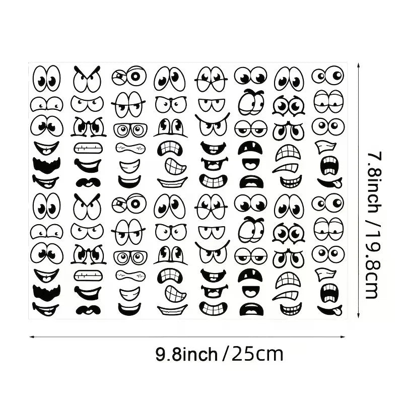 480/960pcs Cartoon Expressions Stickers Self-Adhesive Eyes Mouth Sticker With Playful Faces For Scrapbook DIY Decoration Parties Zpaxo