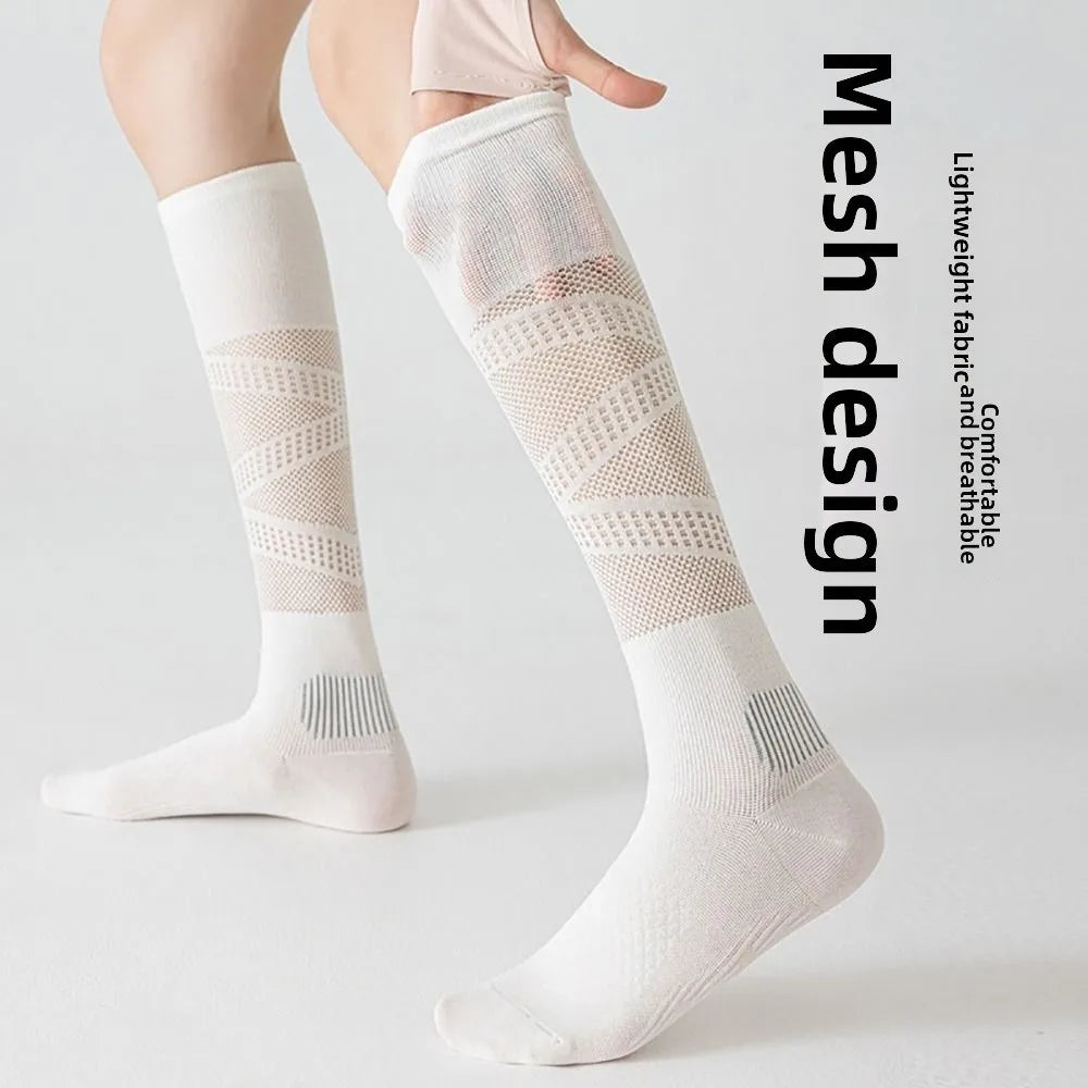 Multicolor Sports Stocking Cottoon Mesh Breathable Mesh Long Socks Ultra-thin Sweat Absorbing Fitness Calf Socks Summer Season Zpaxo