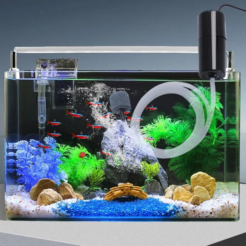 Portable USB Aquarium Air Pump – Quiet Copper Core Aerator