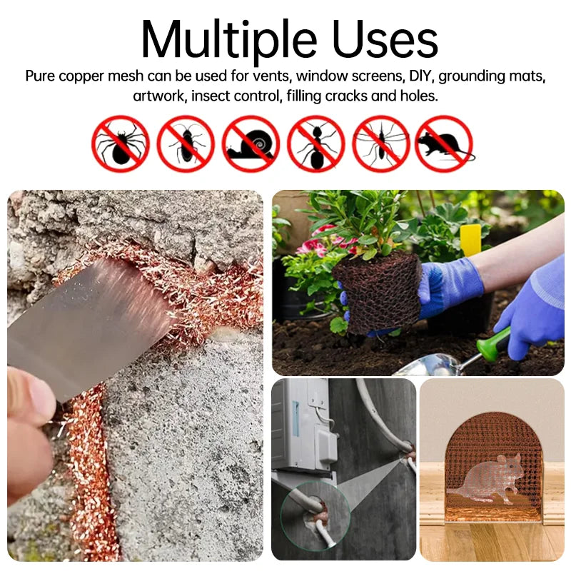 Insect Proof Copper Snail Wire Mesh Rodent Protective Gardening