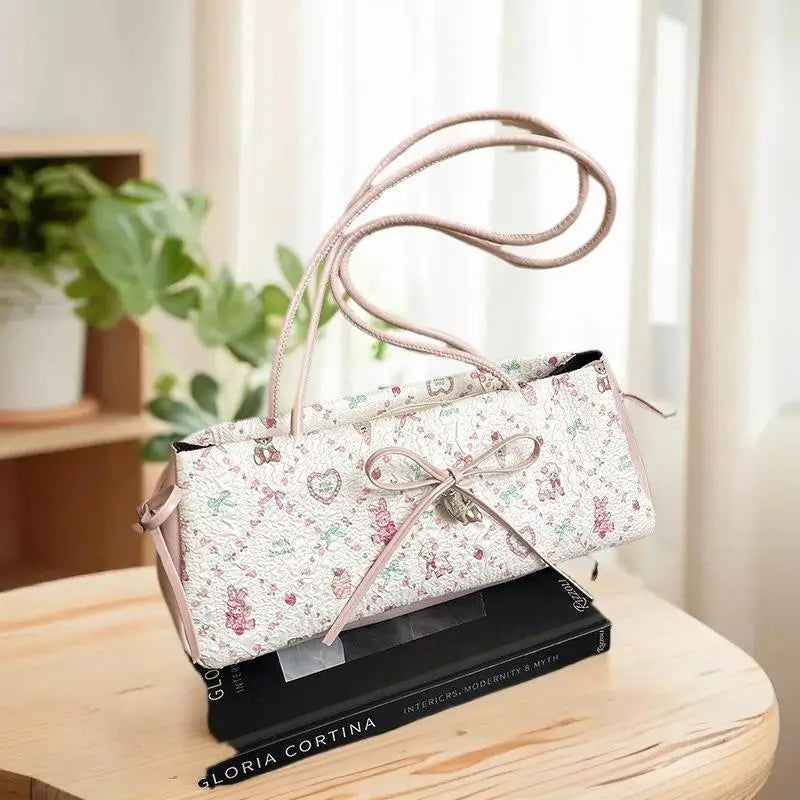 Contemporary Sweet Bow Shoulder Bag Cartoon Print Large Women S Tote Zpaxo