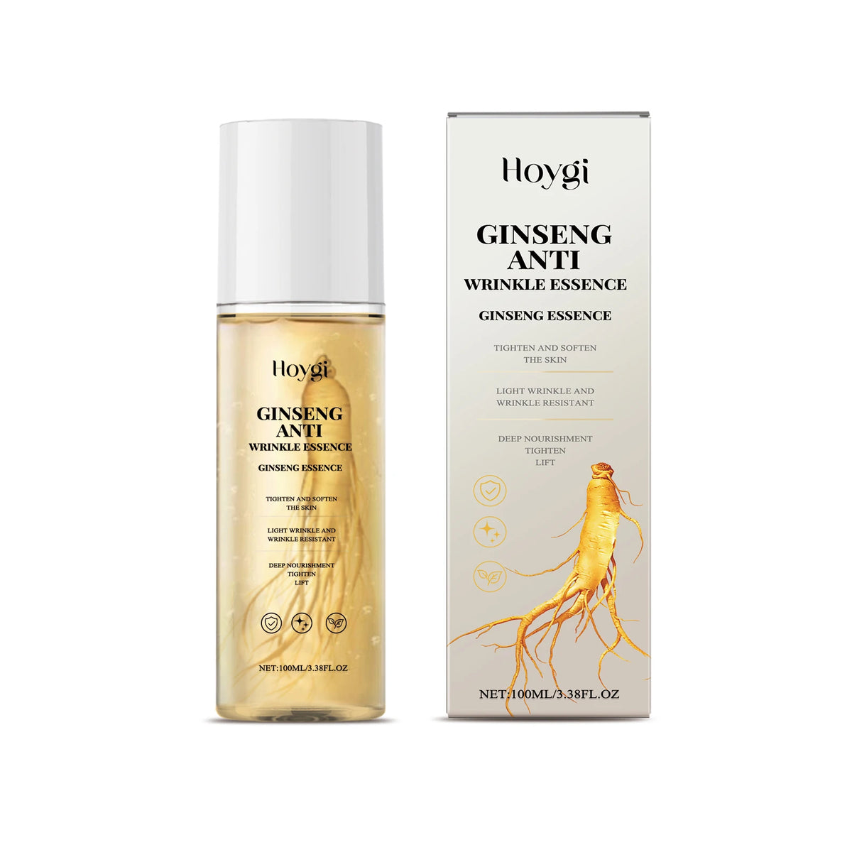 Hoygi 100ml Ginseng Power Firming Serum Reduce Fine Lines Wrinkles and Dark Circles Nourish and Tighten Face Eye Area Zpaxo 1PC