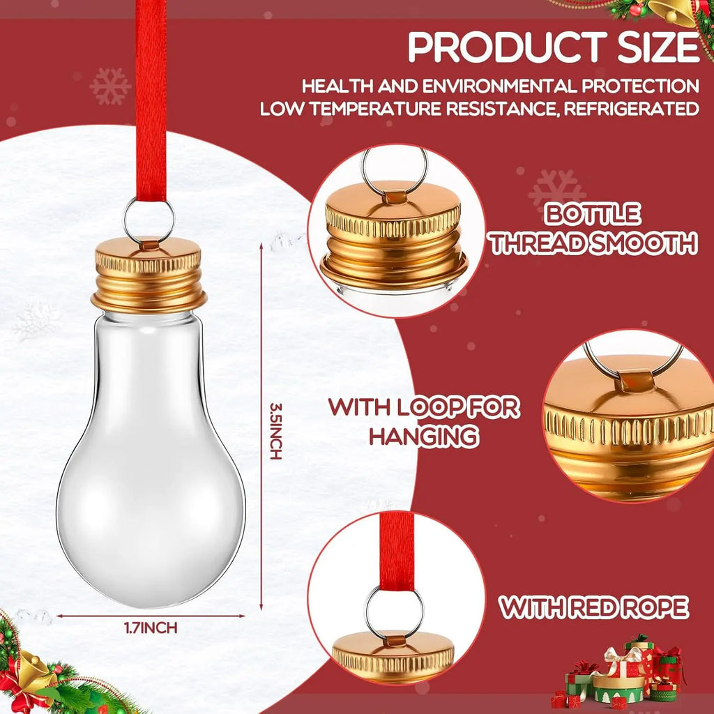50ml Fillable Light Bulb Bottles | Christmas Décor 12-Pack