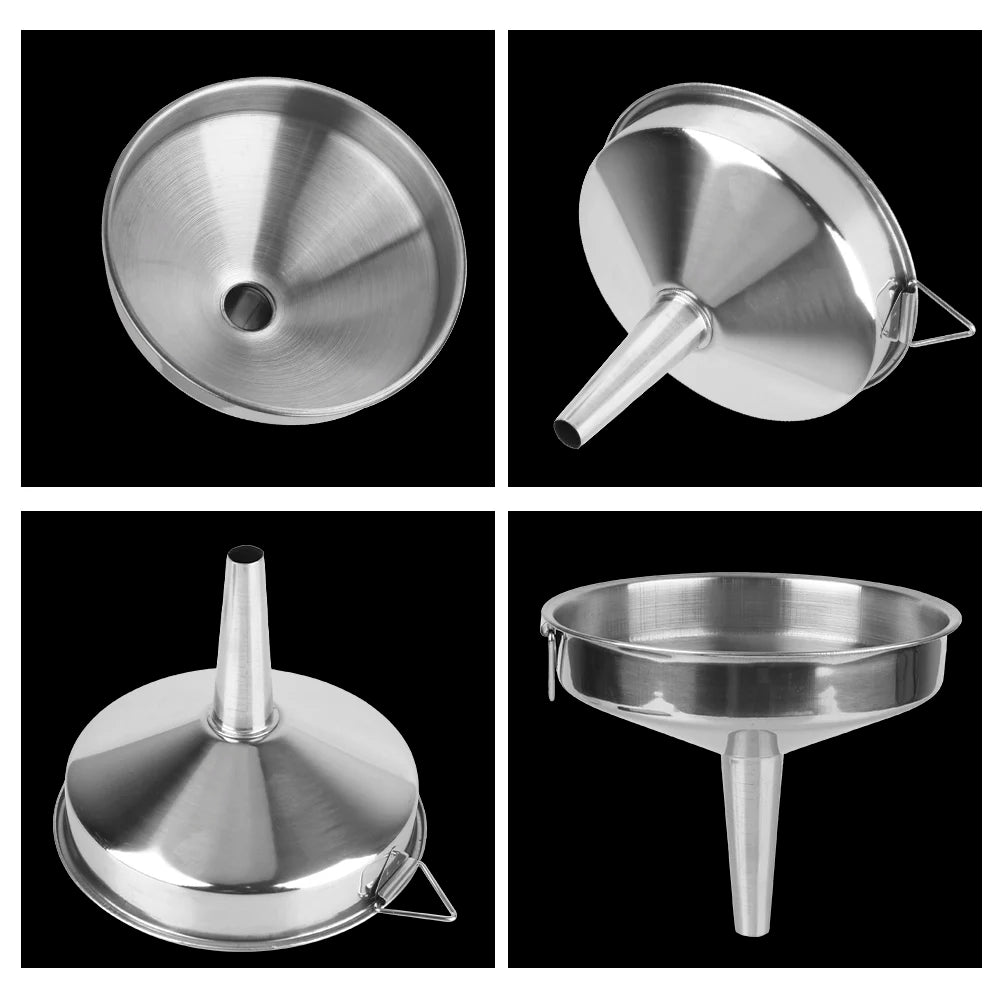 Wide Mouth Funnels For Canning Kitchen Tools Bar Wine Beer Oil Flask Funnel Stainless Steel Kitchen Accessories Metal Funnel Zpaxo