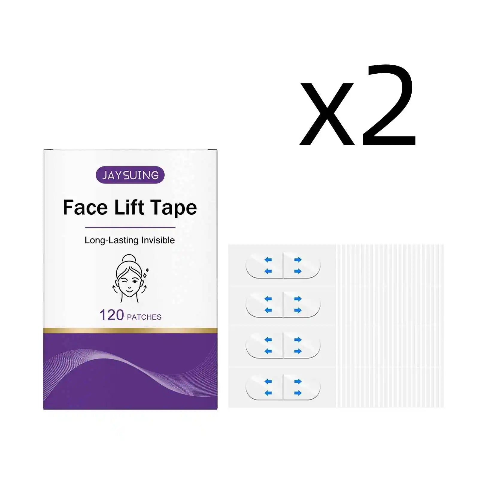 Jaysuing Invisible Face Lifting Tape – Hyaluronic Acid 120 Patches Face Lifting Patch Zpaxo 2x120 Patches 120 Patches