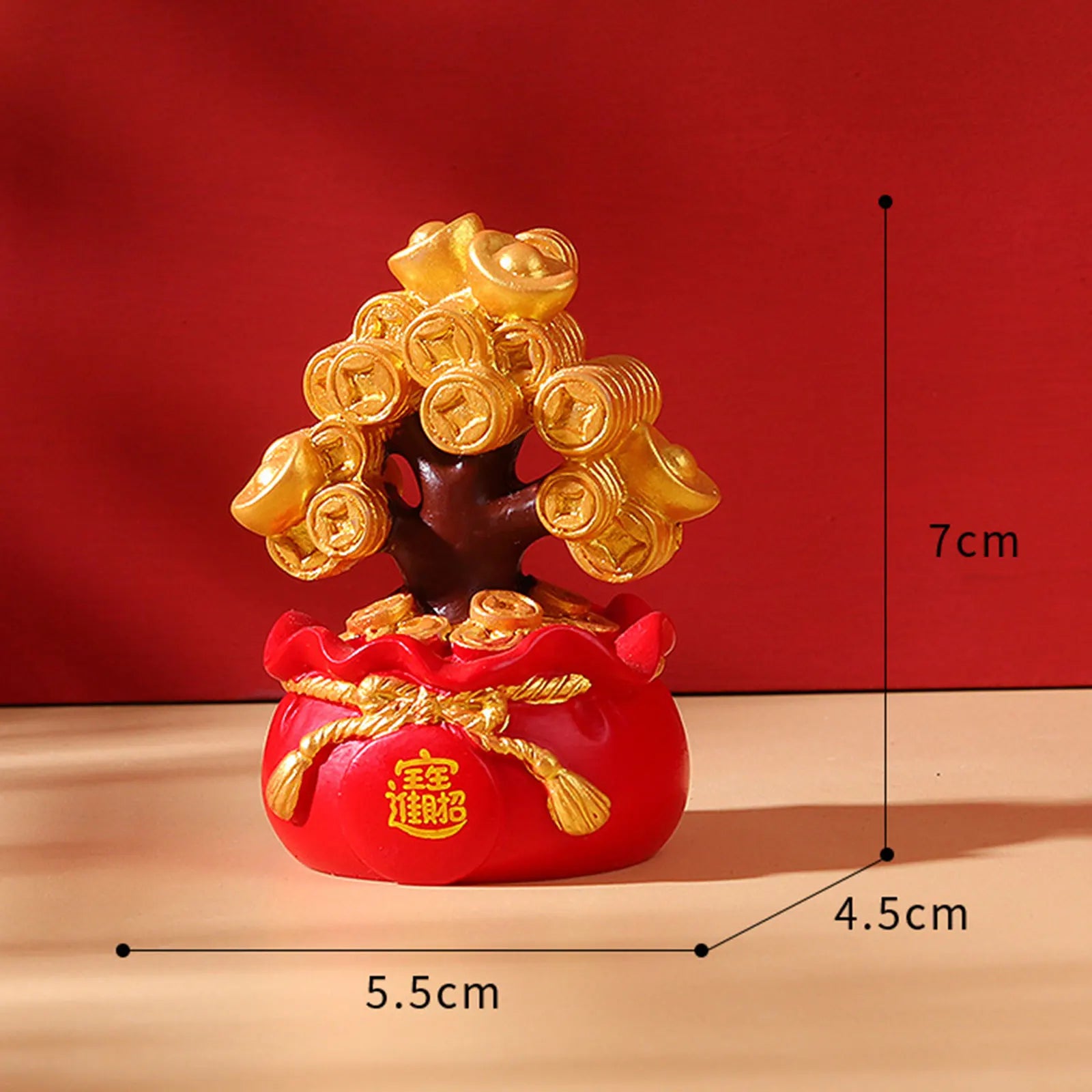 Prosperity Wealth Sculpture Centerpiece Treasure Basin Statue for Office Shelf Desk Tabletop Art Craft Ornament Home Decoration Zpaxo