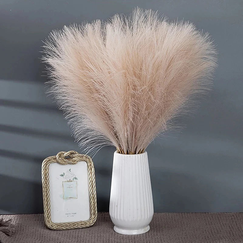 10 Units/Lot 55cm Cute Decoration Fake Flower Reed Plant Simulated Artificial Pampas Christmas Wedding Party Fluffy Reed Grass Zpaxo