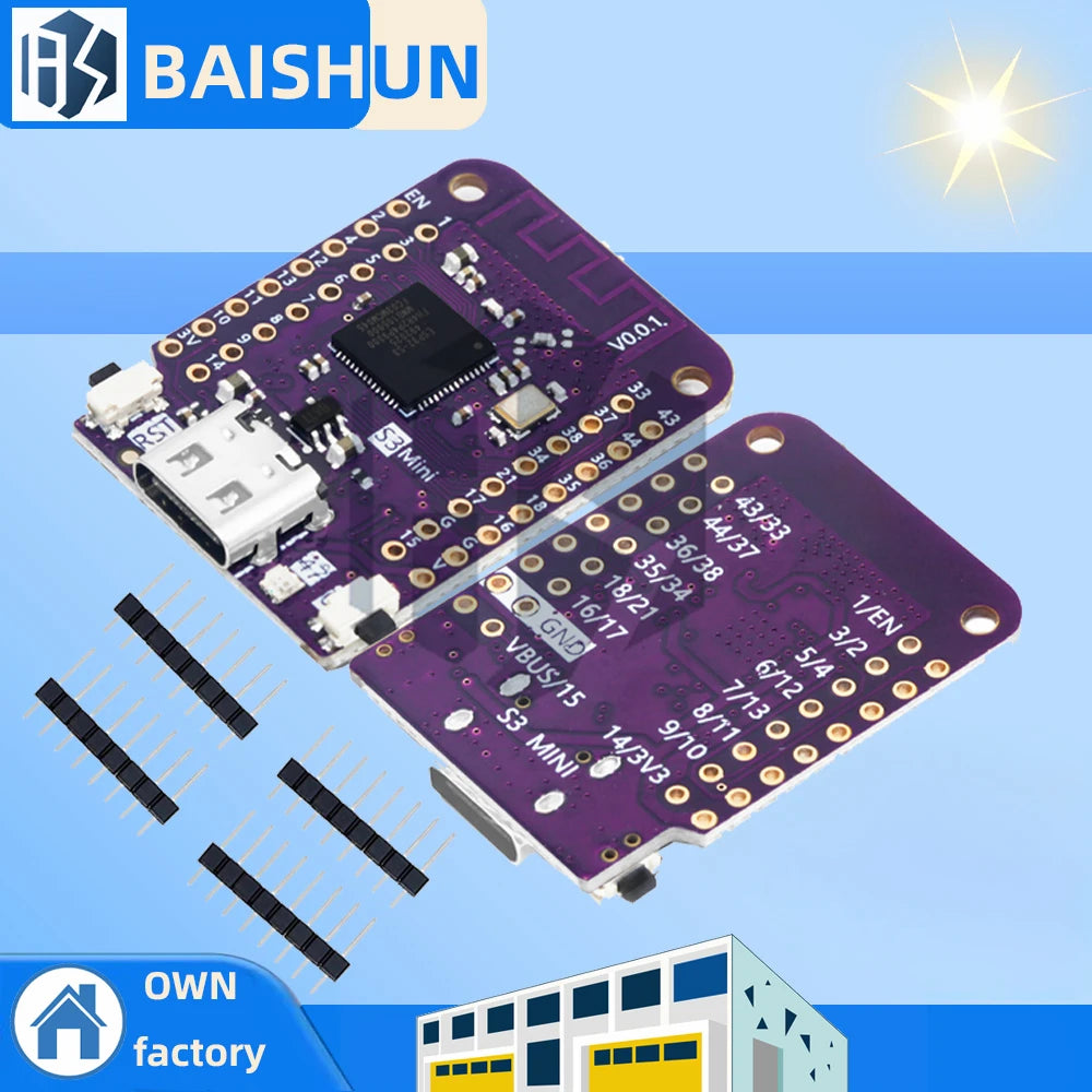 LOLIN ESP32-S3 Mini V1.0.0 4MB Flash 2MB PSRAM WiFi Bluetooth IoT Board for Arduino MicroPython Zpaxo s3 mini 1pc