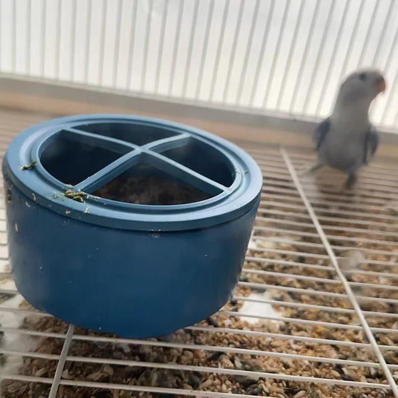 Anti-scatter Bird Pigeon Food Bowl Cover Parrot Feeder Dish