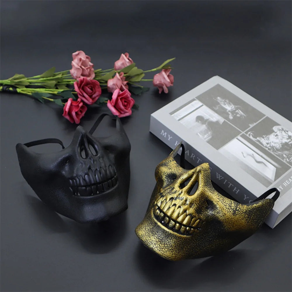 Skeleton Warrior Half Face Mask – Halloween Cosplay & Party Halloween Costume Mask Zpaxo