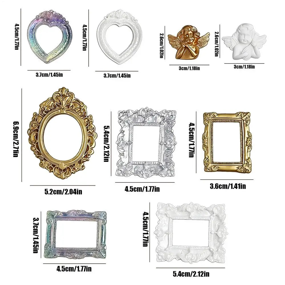 Vintage Mini Picture Frames 9 Tiny Antique Small Photo Frame DIY