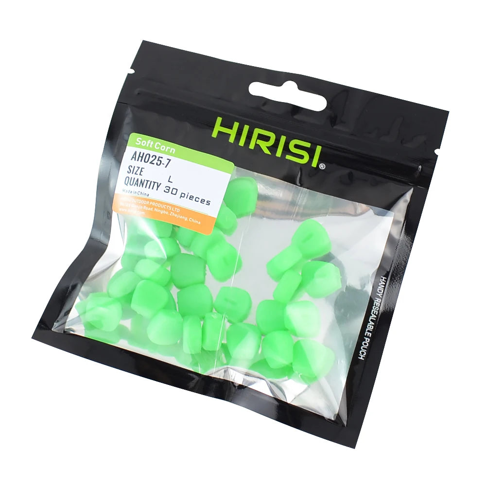 Hirisi 30PCS/PACK Pop-Up Corn Carp Fishing Bait Soft Artificial Carp Baits Corn Fishing Lures Multicolor Portable Fishing Lures Zpaxo AH025-Green