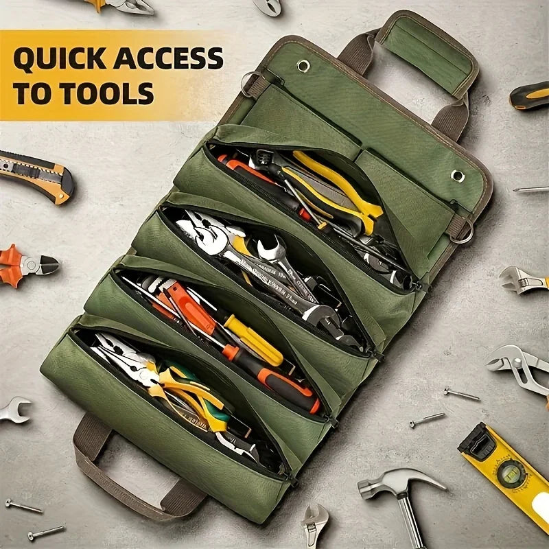 Heavy-duty Roll-up Tool Bag Oxford Fabric Multi-tool Organizer