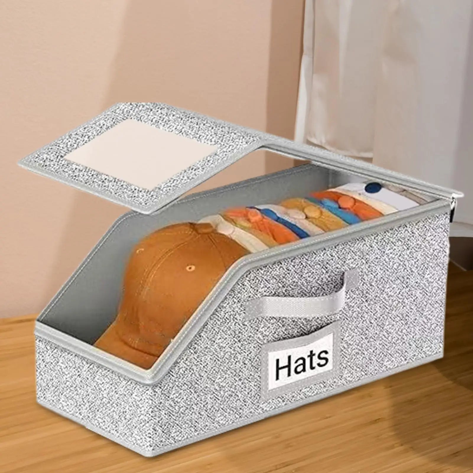 Stackable Hat Organizer Box Holds 24 Baseball Caps Space Saving