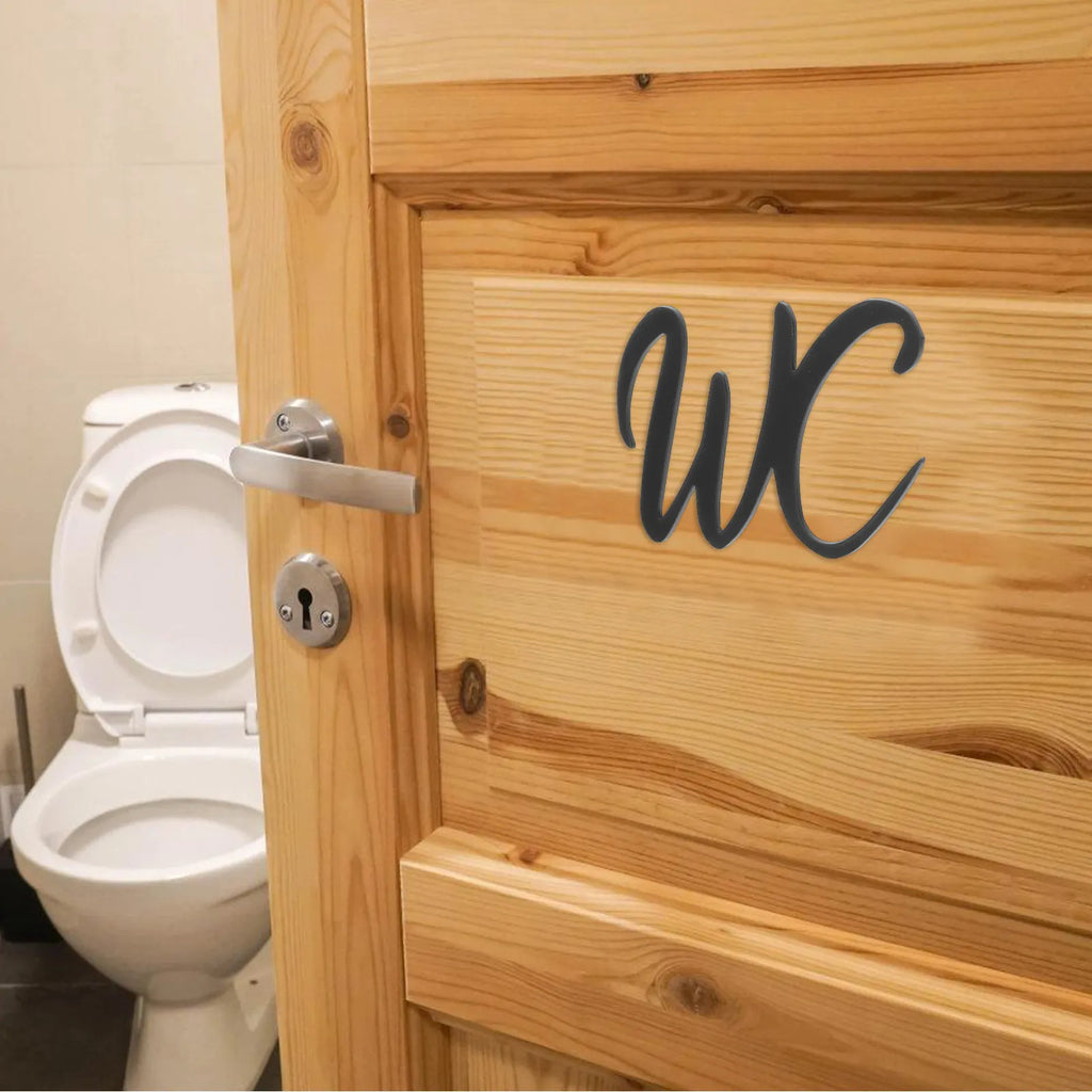 Bathroom Toilet Door Sign Modern Unisex Restroom Self-adhesive Easy