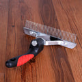 Double Rows Metal Pet Comb Brush Dogs Puppies Cats Grooming Detangler