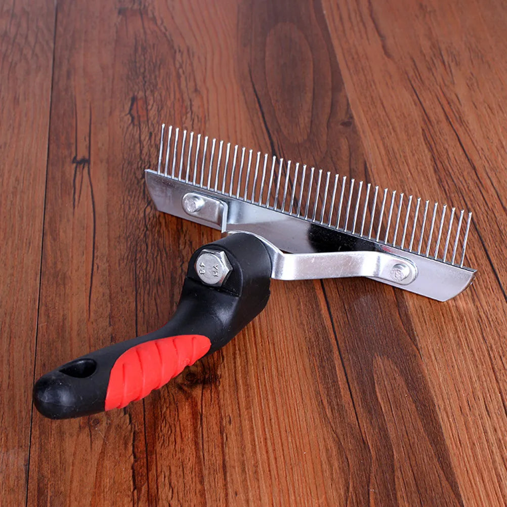 Double Rows Metal Pet Comb Brush Dogs Puppies Cats Grooming Detangler