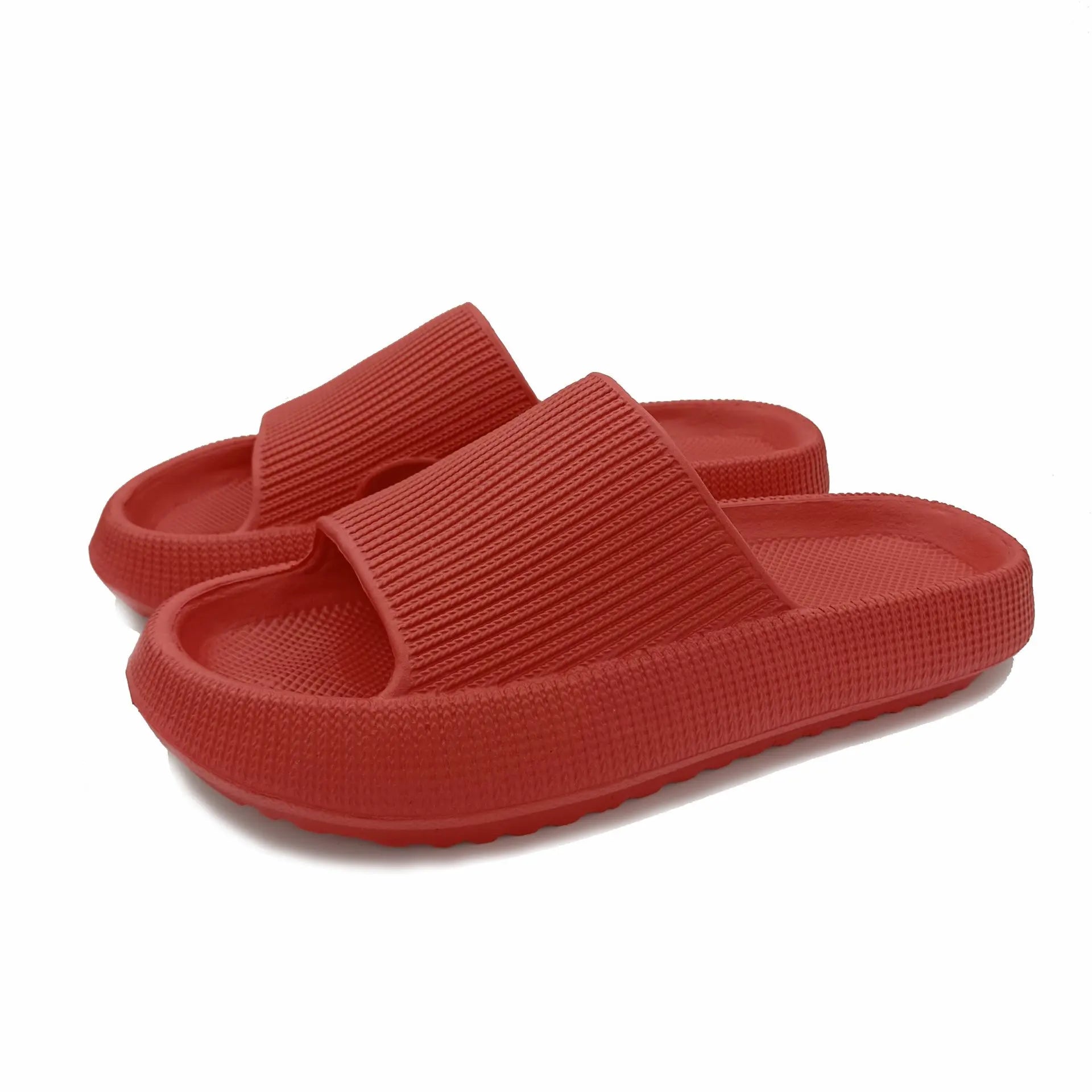 Women Thick Sole Home Slippers Heel Ladies Platform Flat Shoes Zpaxo Red 38-39