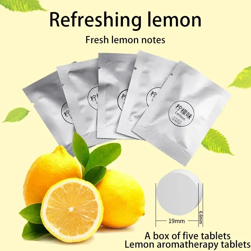 5-10PCS Car Air Outlet Aromatherapy Tablets Air Outlet Supplement Tablets Small Fan Pe Solid Fragrance Tablets Perfume Pads Zpaxo 5PCS lemon slices