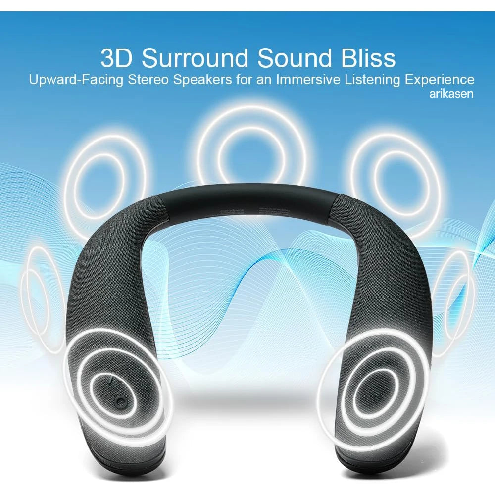 Wireless Neckband Speaker 3D Stereo Sound Low Latency Gaming TV Zpaxo