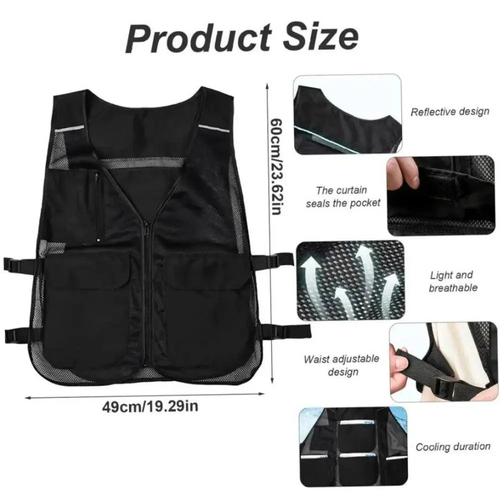 Ice Cooling Vest Waterproof Adjustable Outdoor Work Vest Breathable Convenient Outdoor Running Vest Cycling Zpaxo