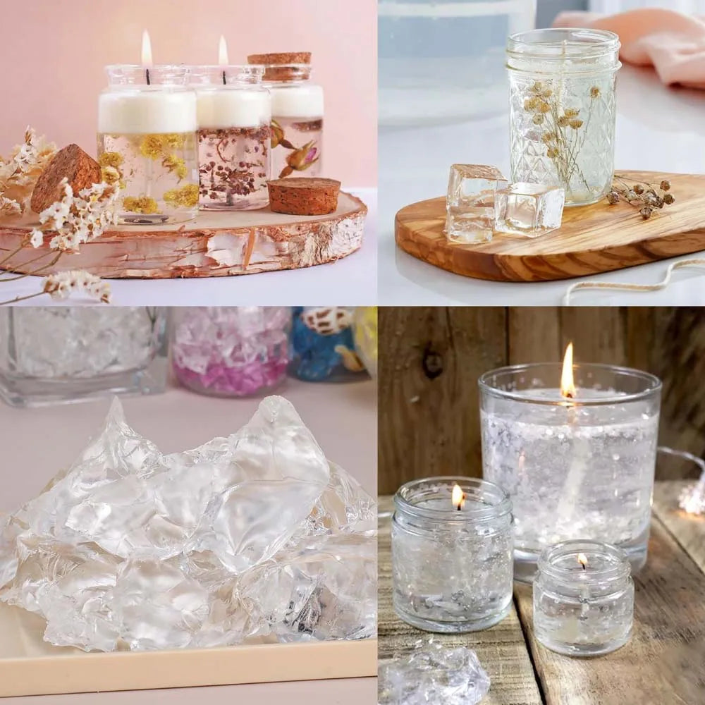200G Clear Wax for Candle Making Set Kits-DIY Aromatherapy Candle Making Gel Raw Materials, Birthday Christmas Gift Decoration Zpaxo