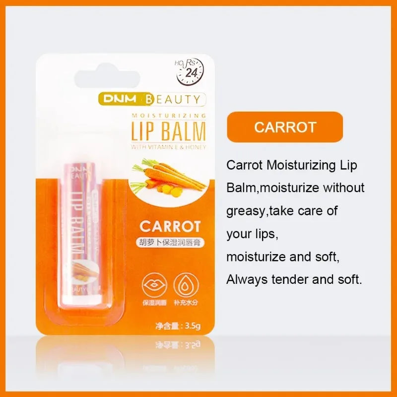 18 Flavors Fruit Lip Balm Oil Moisturizing Long-lasting Gloss Clear Zpaxo Carrot