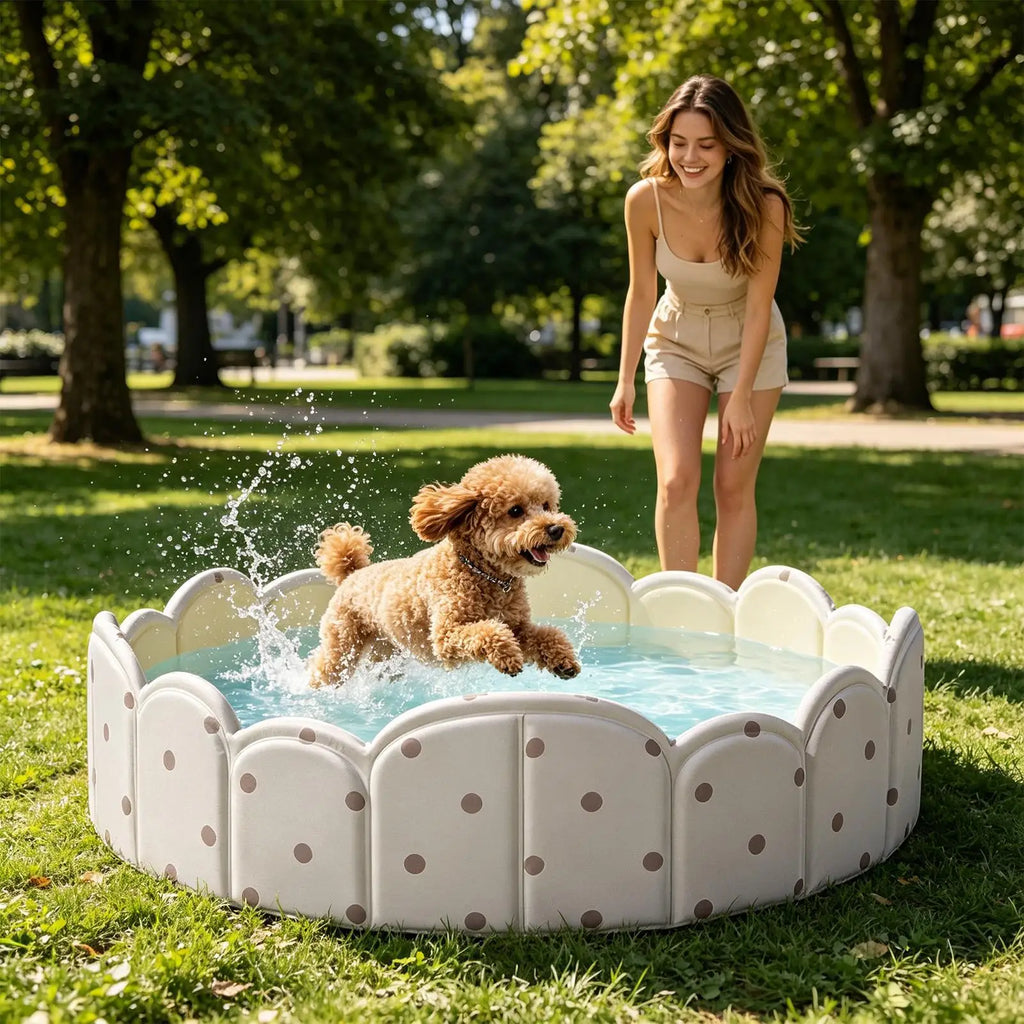 Foldable Non Inflatable Pet Pool Portable PVC Bathtub Anti Slip