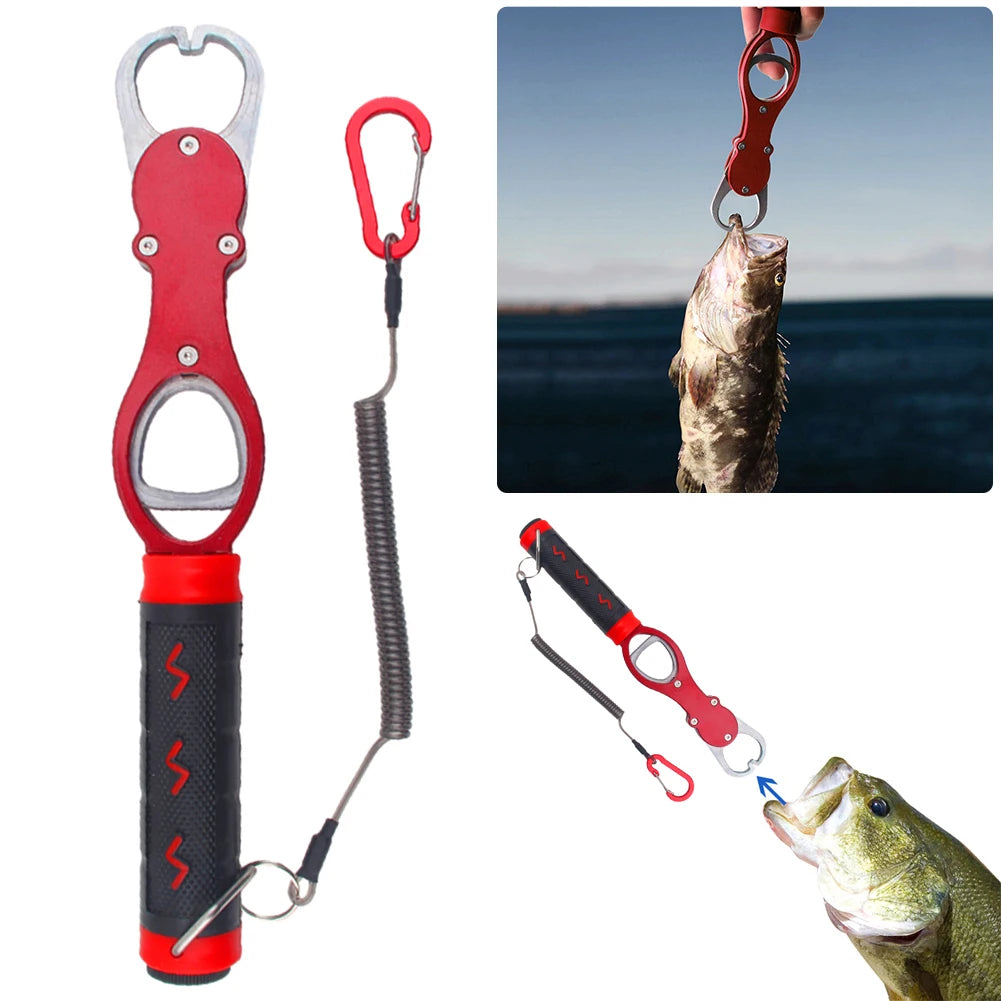 Fishing Pliers Fish Lip Gripper Weight Scale Line Split Ring Tool