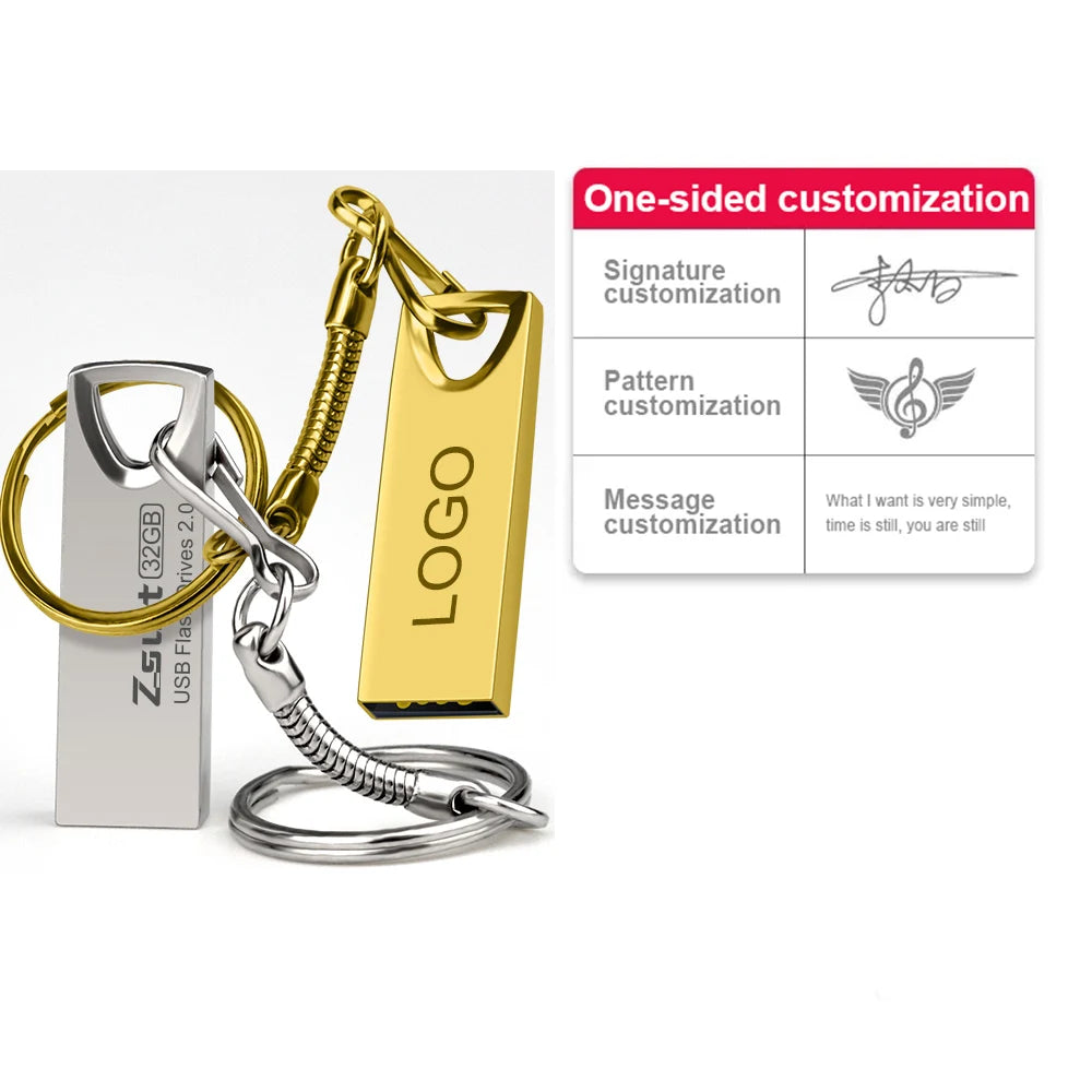 Zsuit Mini USB Flash Drive 128GB Pen Drive флешка Metal U Disk Memo Cel Usb Stick Gift Free Logo Phone/Car U Pendrive 128GB Zpaxo