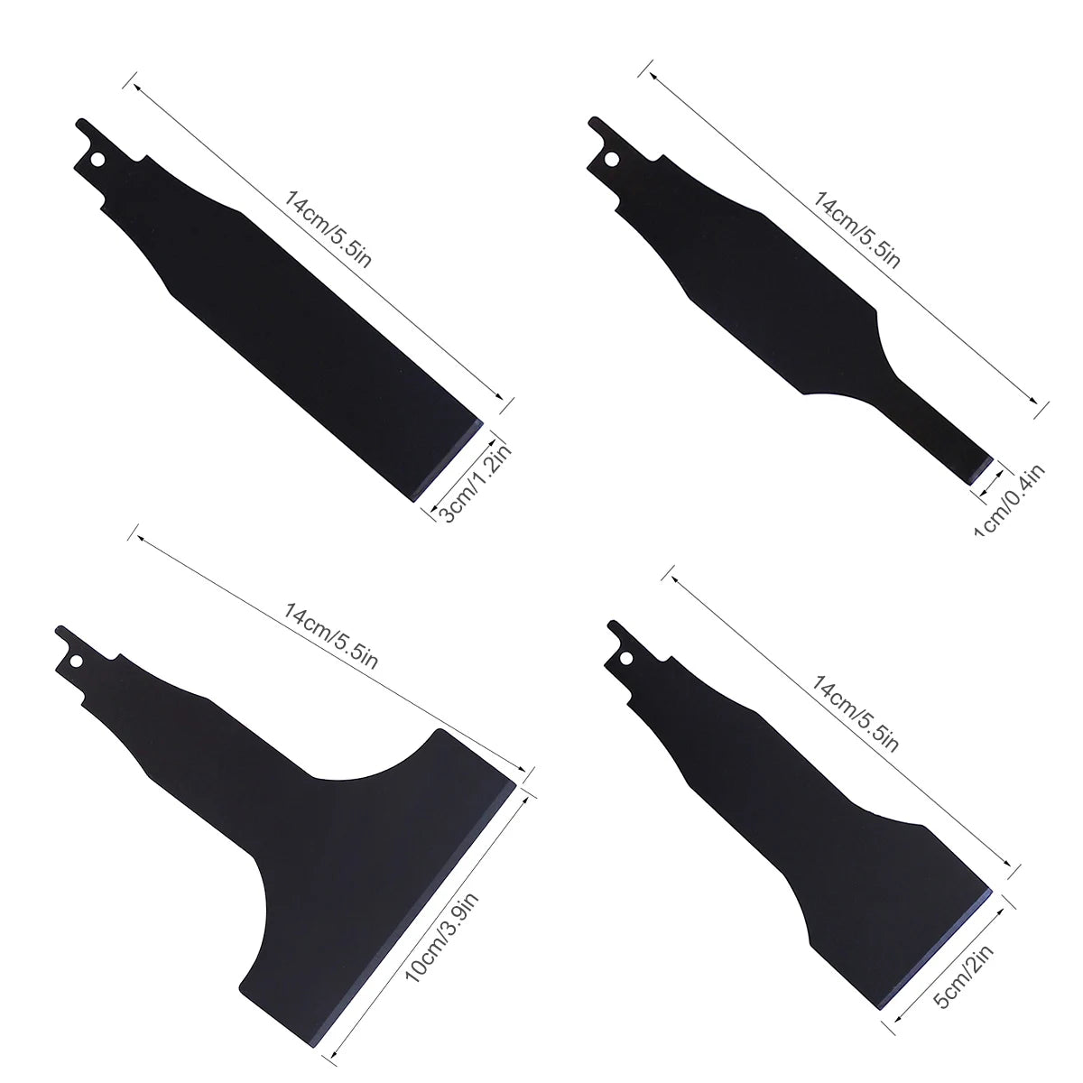 2/4/5Pcs Reciprocating Saw Scraper Set Sturdy Blade Shovel Cleaning Scraping Tool High Carbon Steel Electric Removal Wall Putty Zpaxo 4pcs