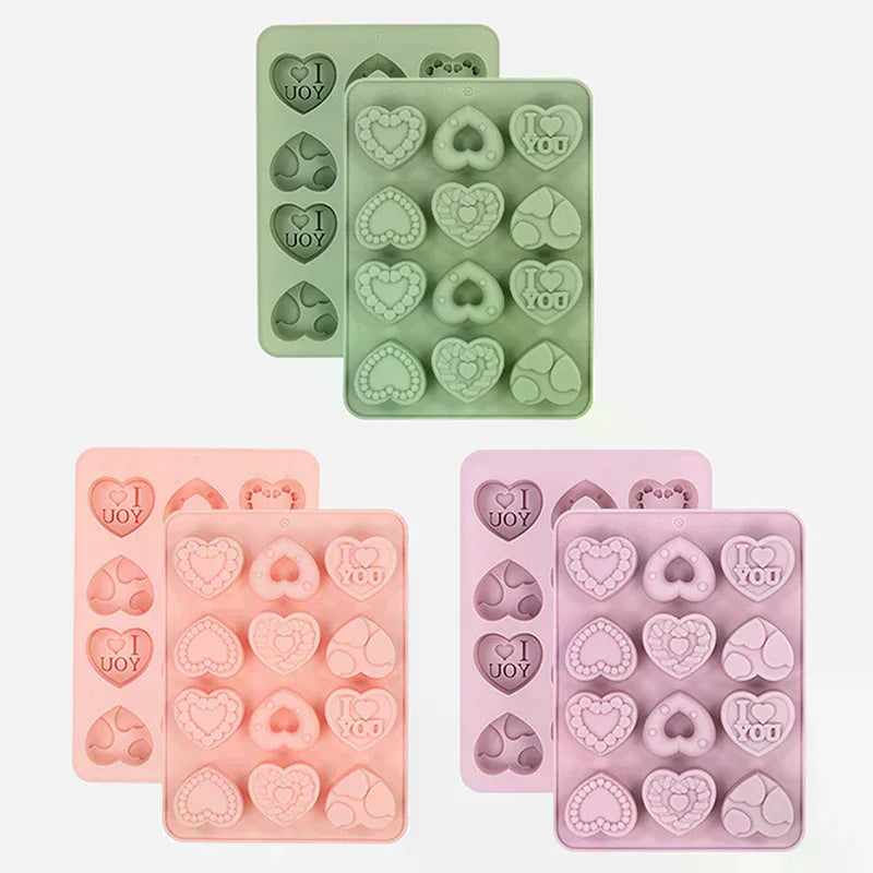 Heart Shape Silicone Mold, 3D Silicone Baking Mold For Fondant, Soap And Ice Cream, Easy Release Silicone Chocolate Candy Mold Zpaxo