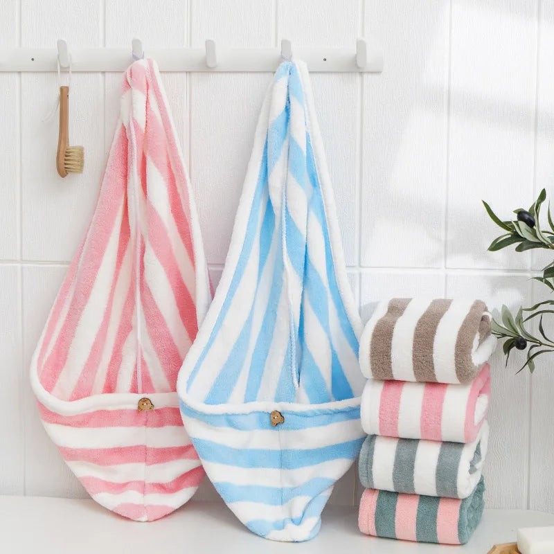 Microfiber Hair Towel Wrap Thickened Coral Velvet Cationic Dry Cap
