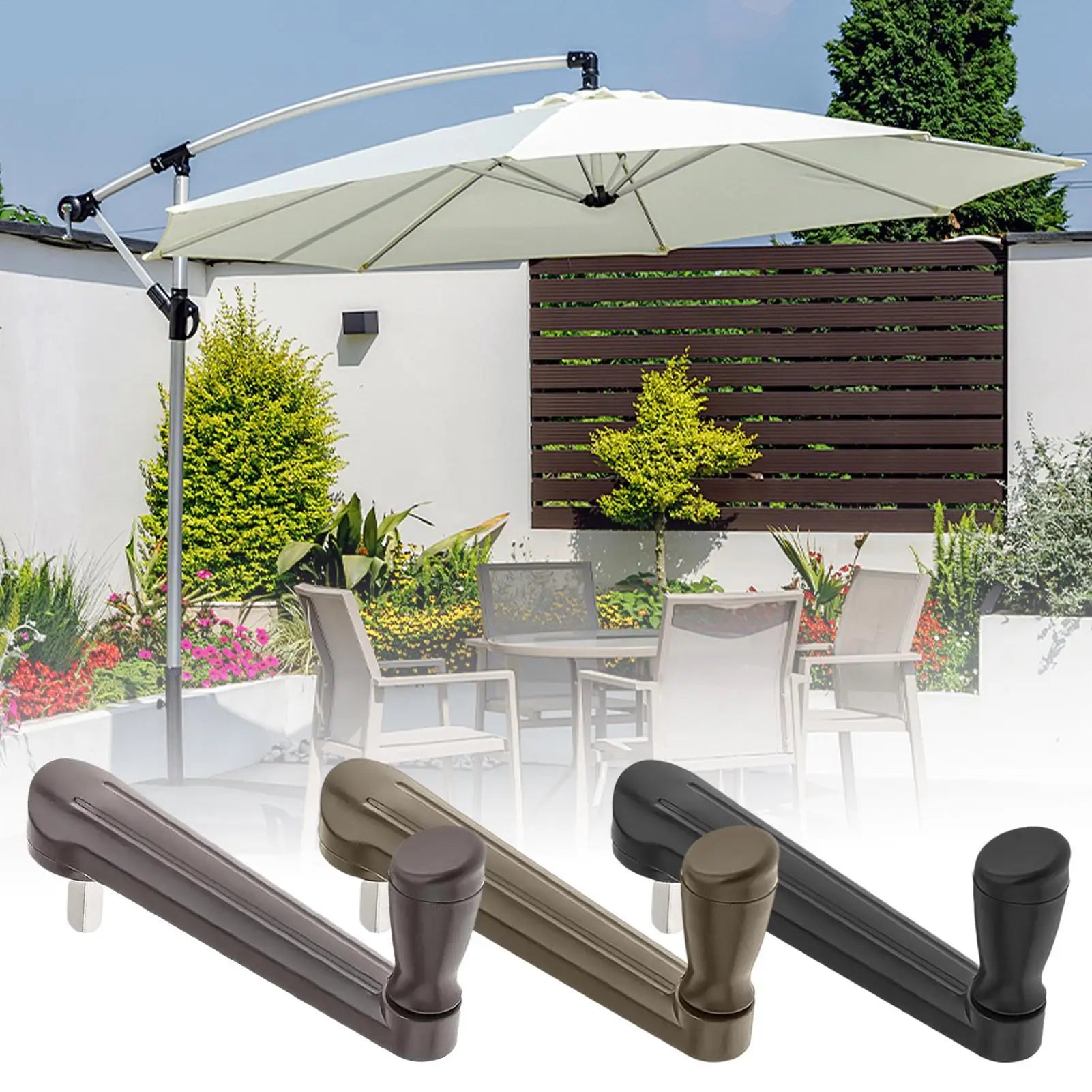 Patio Umbrella Parts Table Canopy Crank Handle Adjustable Compact