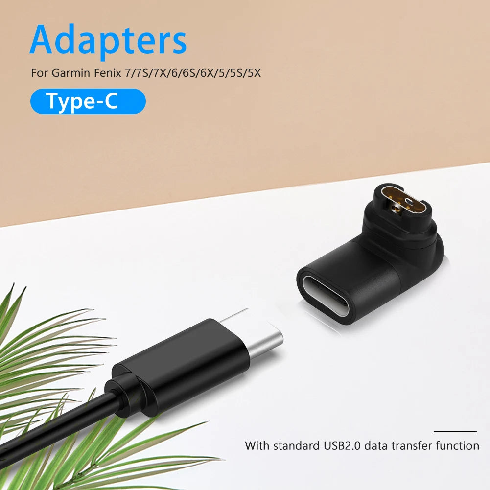 90 Degree 3D Elbow Charging Converter Watch Parts Type-C Female To for Garmin Charger Converter Adapter for Garmin Fenix 7/7S/7X Zpaxo China Mainland