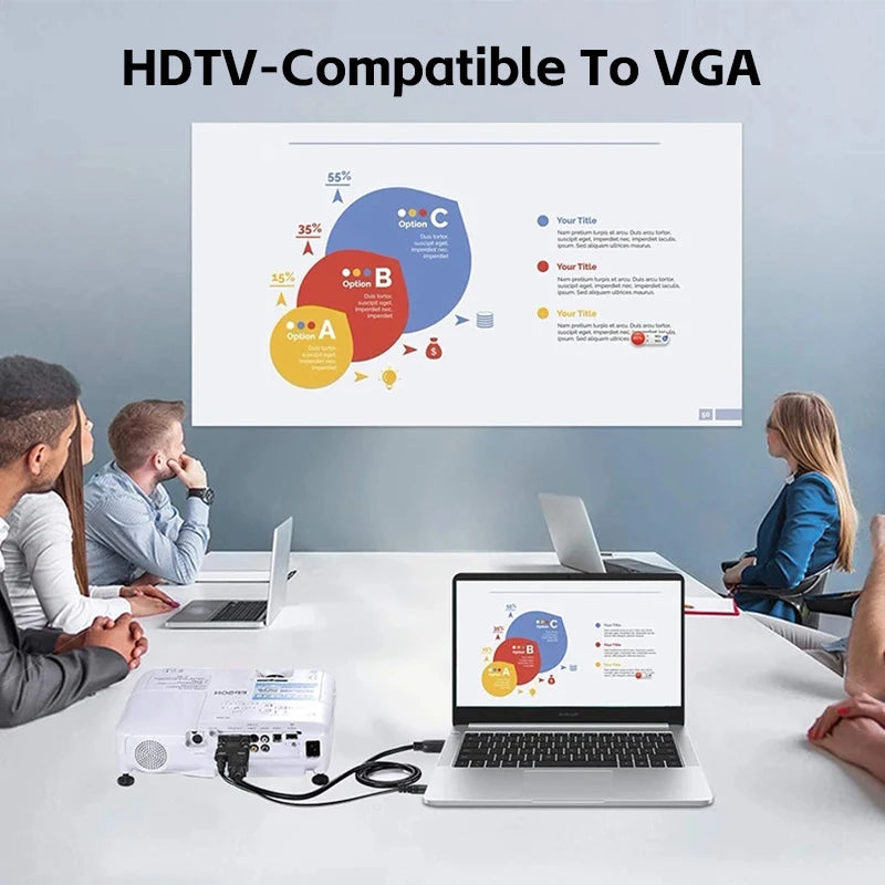 HDTV To VGA Line With Audio 1080P HDMI Female To VGA Male Converter With Audio 3 5mm Projector Computer Monitor Connectors Zpaxo