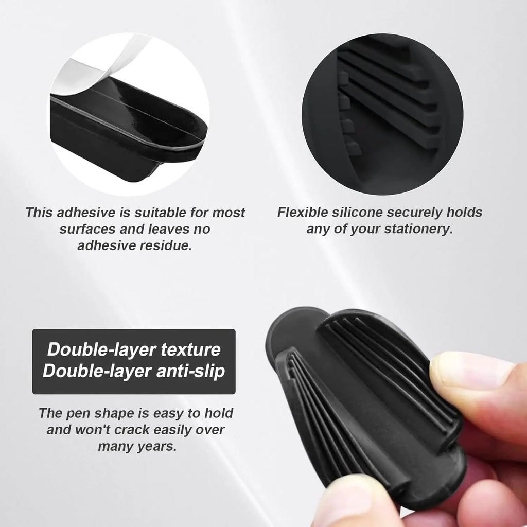 Adhesive Silicone Pen Holder – No-Drill Desk & Wall Organizer
