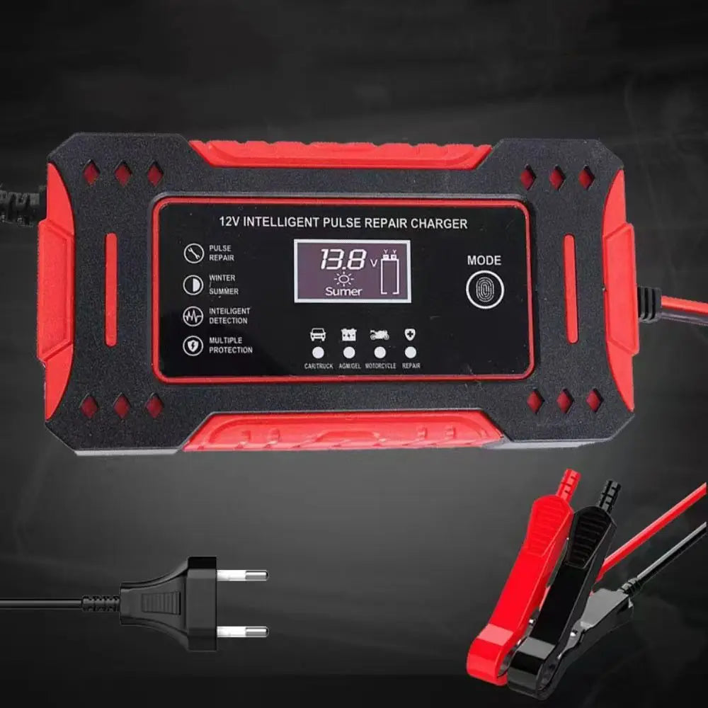 6A Output Intelligent Car Battery Charger Pulse Repair Special Lead-Acid Battery Repair LCD Display Zpaxo